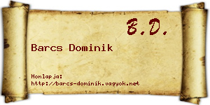 Barcs Dominik névjegykártya